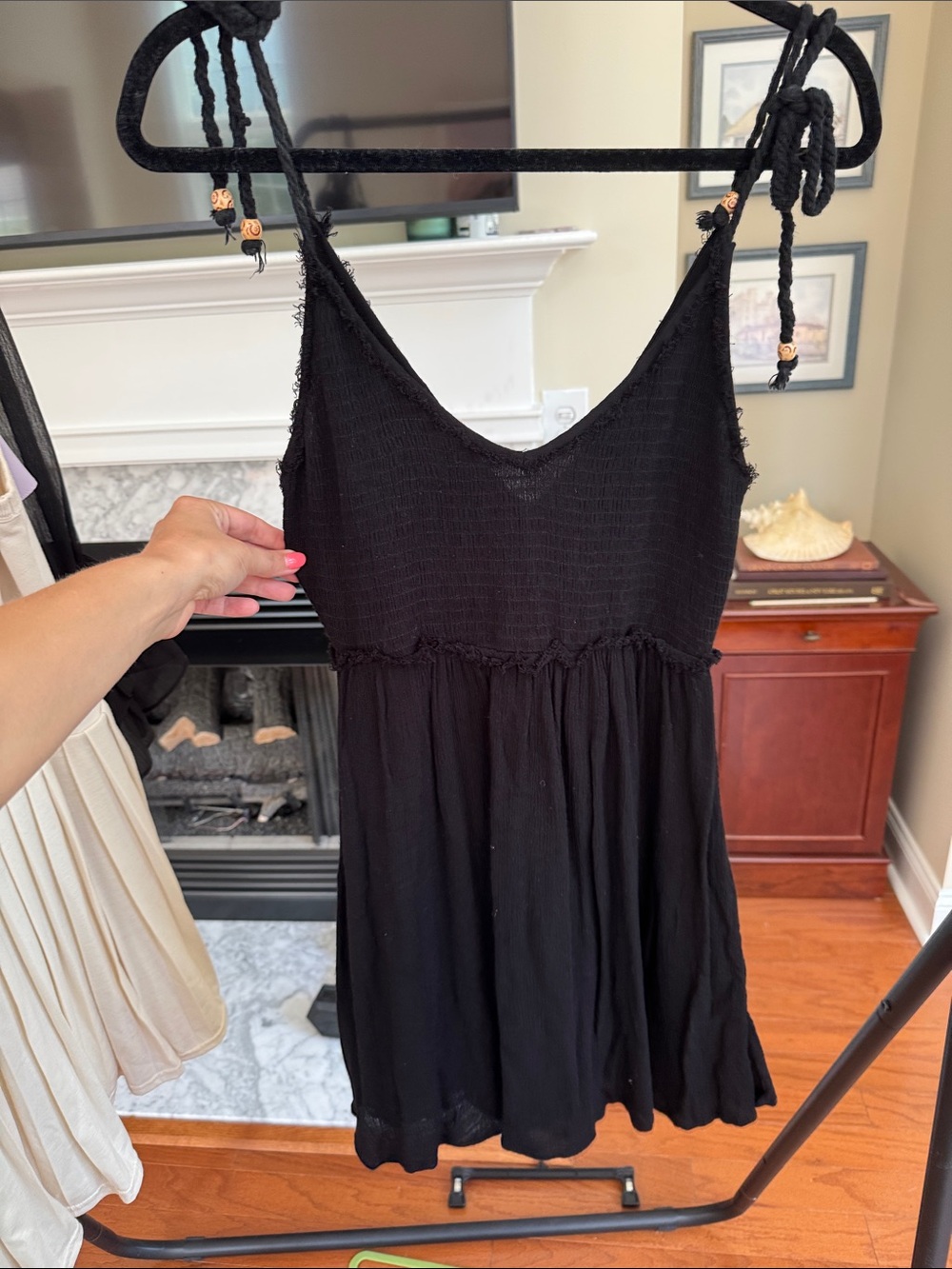 Black Summer Tie-Strap Sundress